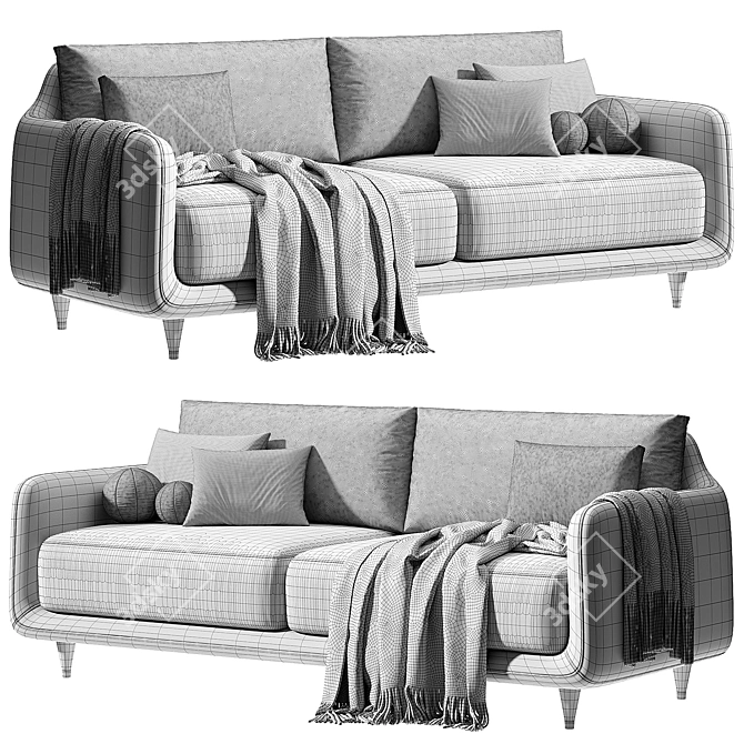 Retro Style Gentlemen Sofa Design 3D model image 7