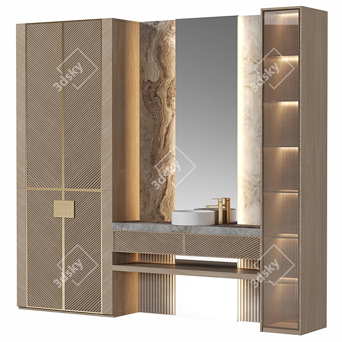 Versatile Modular Bathroom Furniture 3D model image 1