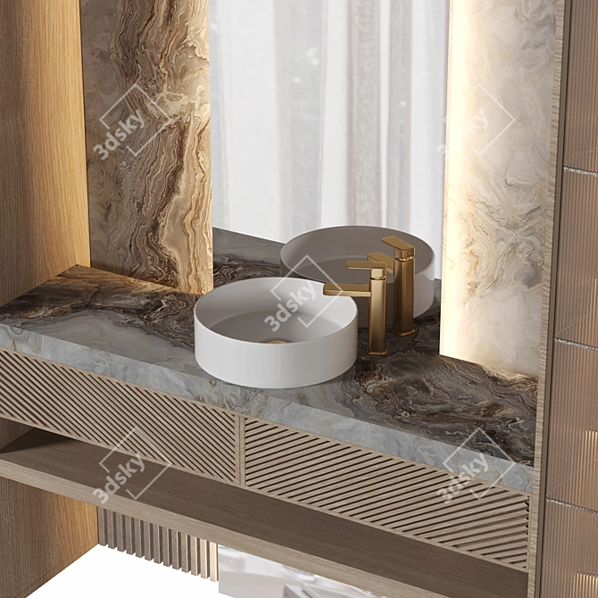 Versatile Modular Bathroom Furniture 3D model image 3