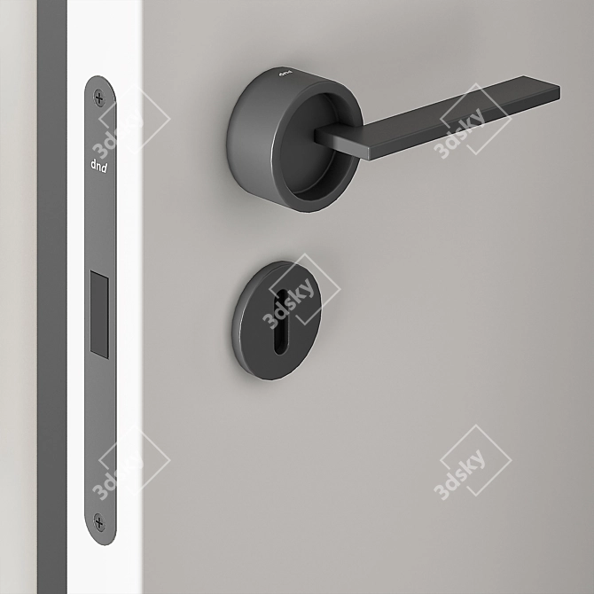  Sleek Invisible Door with Handles 3D model image 3