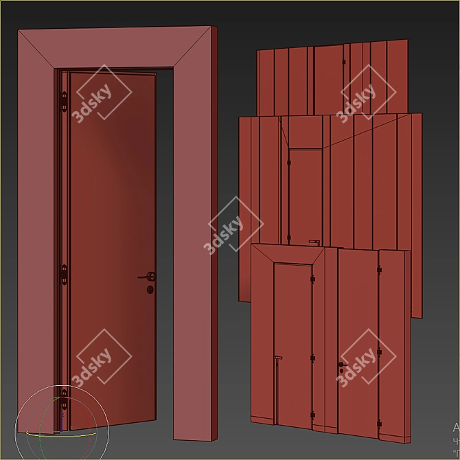  Sleek Invisible Door with Handles 3D model image 5