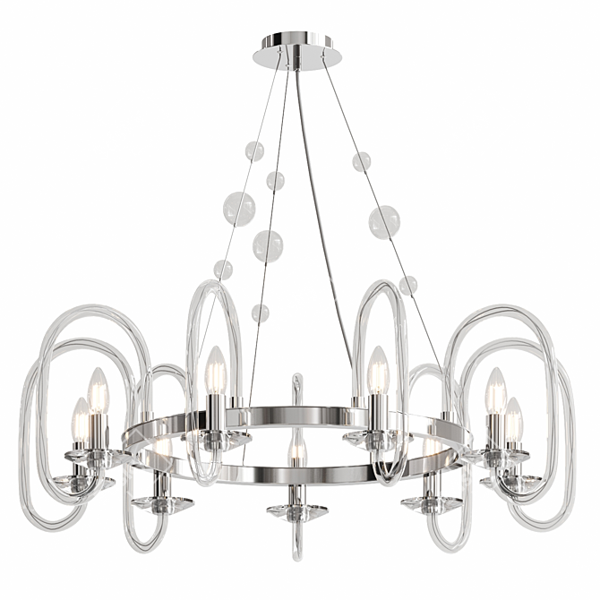 Elegant Taro Chandelier Fixture 3D model image 2