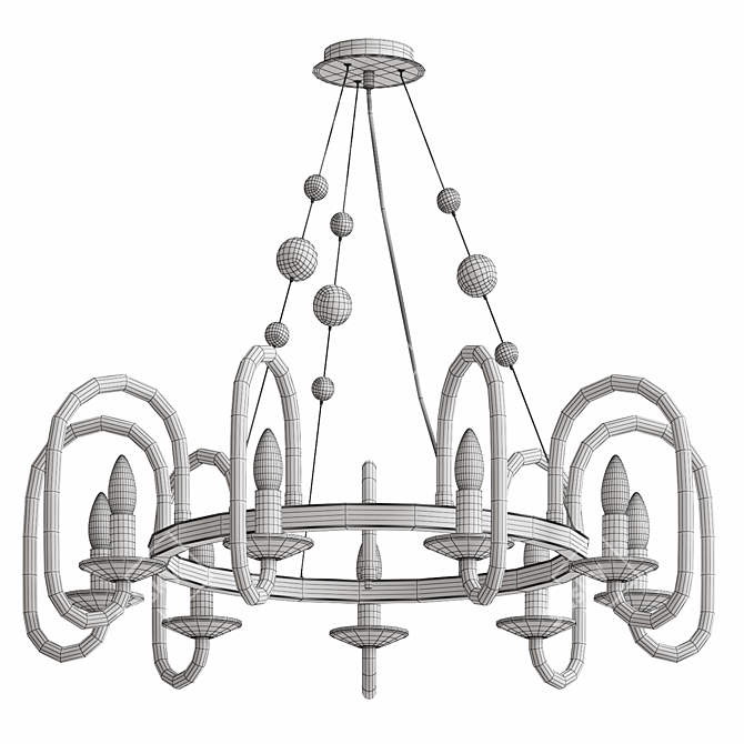 Elegant Taro Chandelier Fixture 3D model image 3