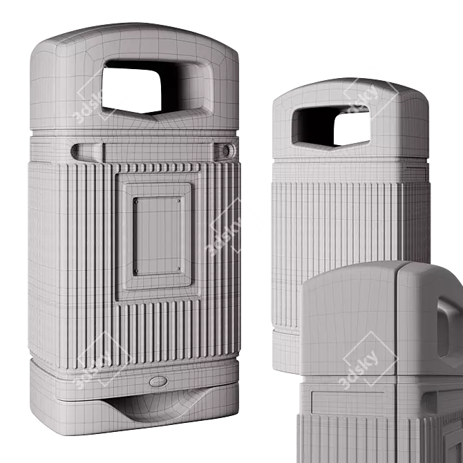 Corona Physical Mtl Litter Bin 3D model image 3