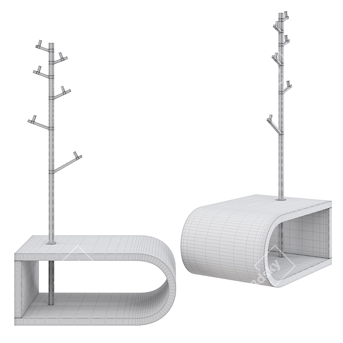 Cykl Bench with Hanger Stand 3D model image 2