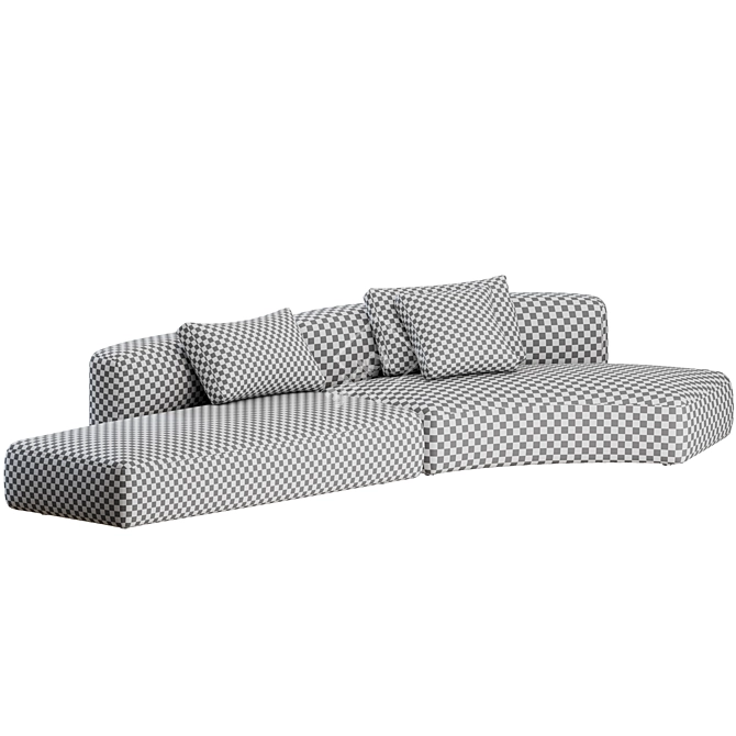 Elegant Cozy Curve Sofa Set 3D model image 2