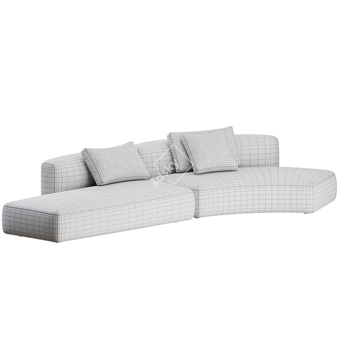 Elegant Cozy Curve Sofa Set 3D model image 3