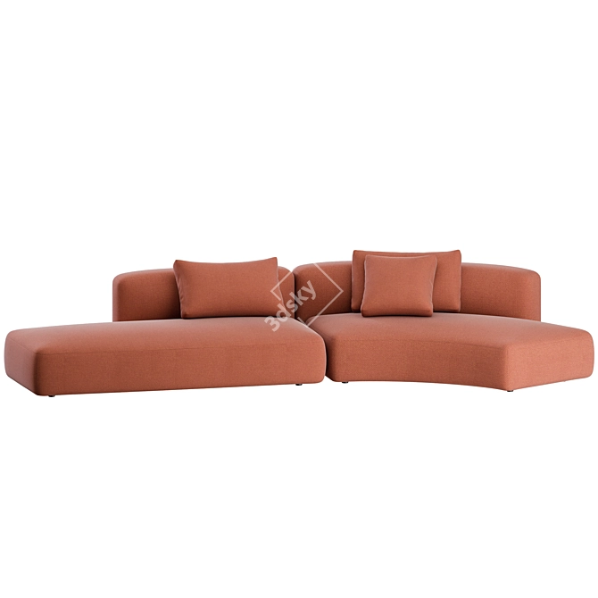 Elegant Cozy Curve Sofa Set 3D model image 5