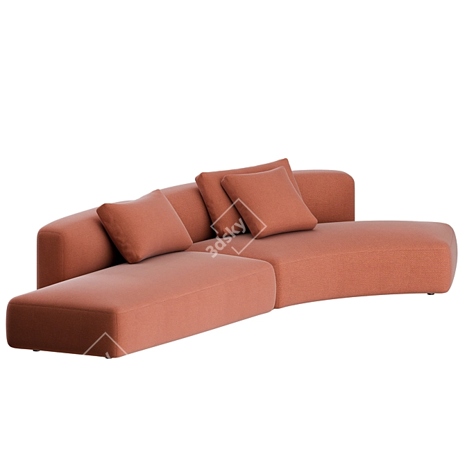 Elegant Cozy Curve Sofa Set 3D model image 7