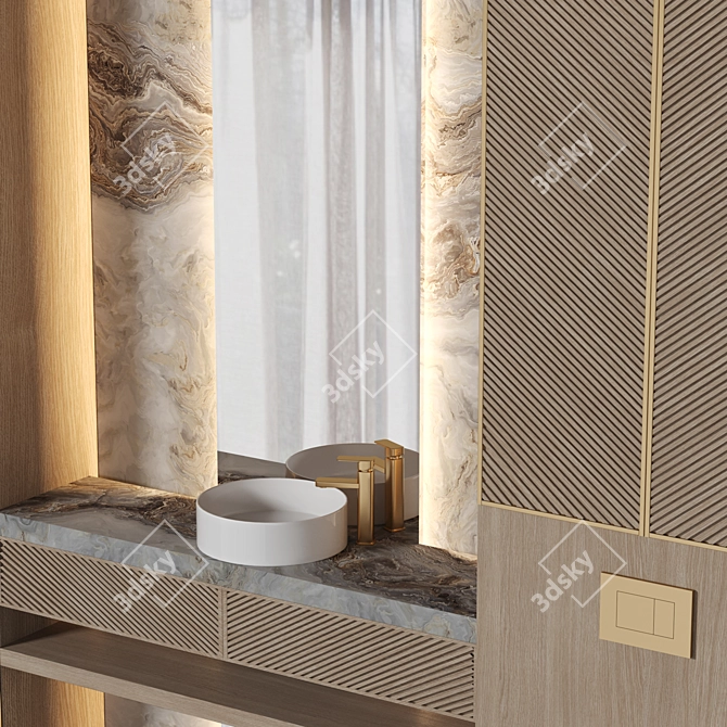 Modern Bathroom Furniture Set 3D model image 3