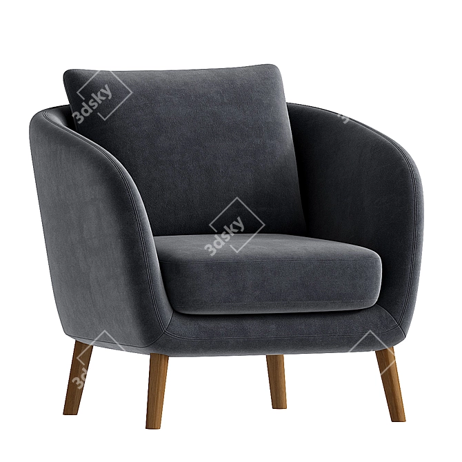 Modern White Armchair Design 3D model image 3