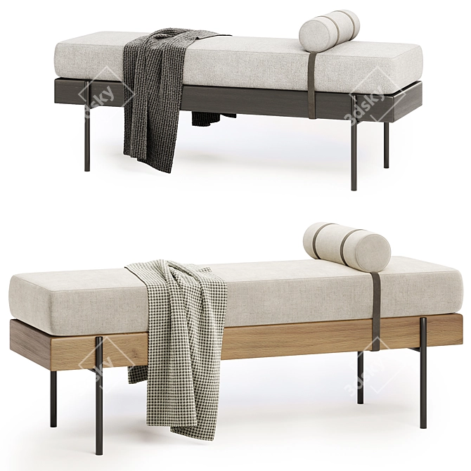 Elegant Colburne Upholstered Bench 3D model image 1