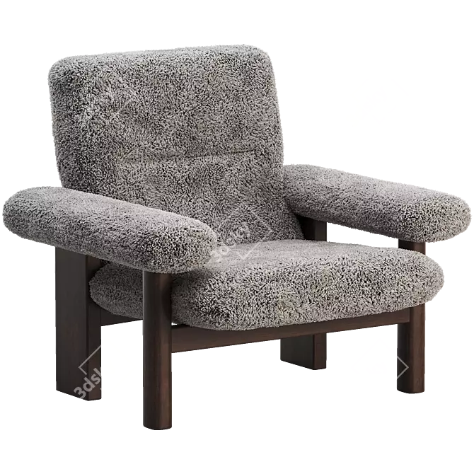 Sheepskin Brasilia Lounge Chair 3D model image 1