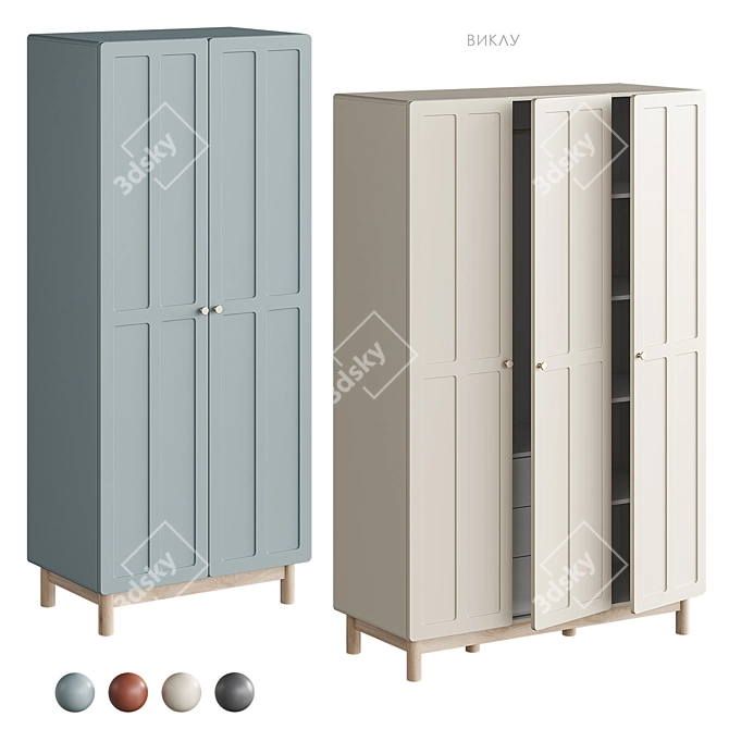 Viklu Swing Door Wardrobe 3D model image 1