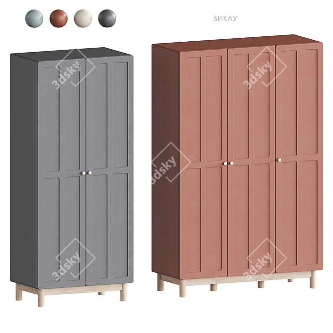 Viklu Swing Door Wardrobe 3D model image 3