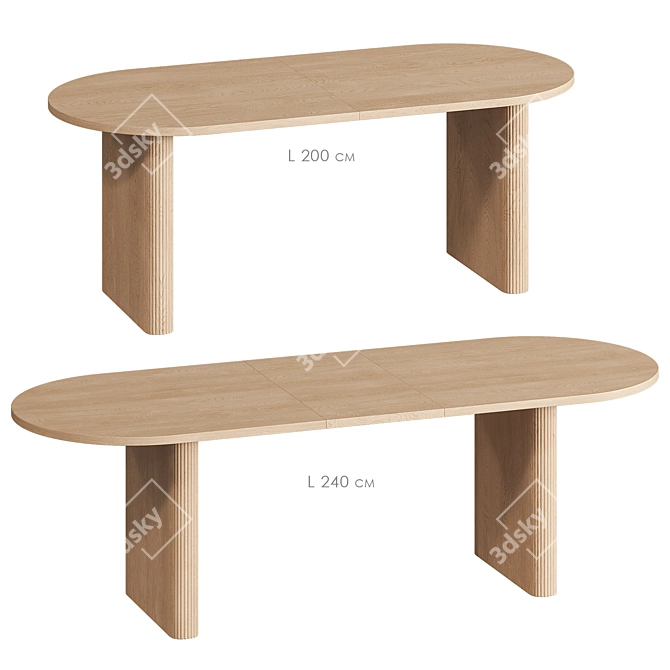 Scandinavian Dining Set Furniture 3D model image 4