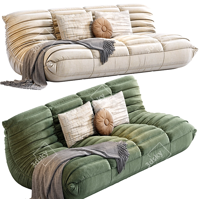 Cozy Togo Lounge Sofa	Transform any space with comfort. 3D model image 2