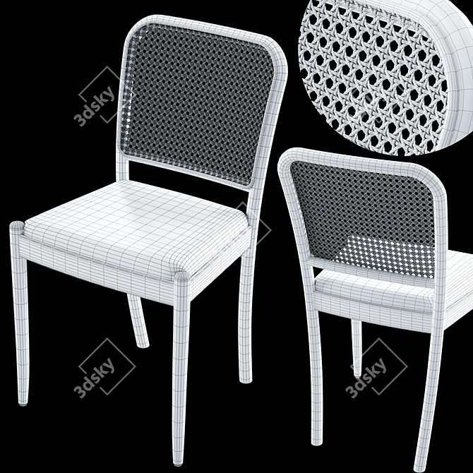 Modern Rattan Dining Chair 2017 3D model image 7