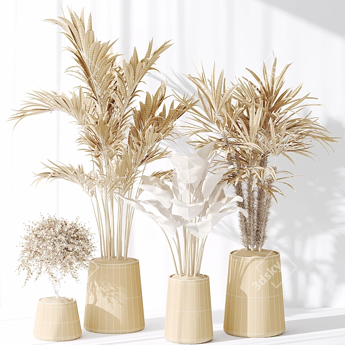 Modern Indoor Plant Set Collection 3D model image 5