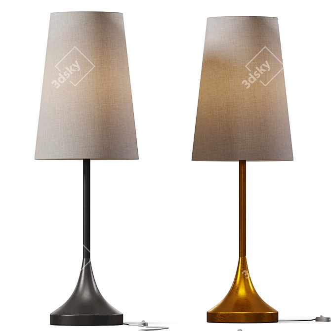 Modern Black Metal Table Lamp 3D model image 1