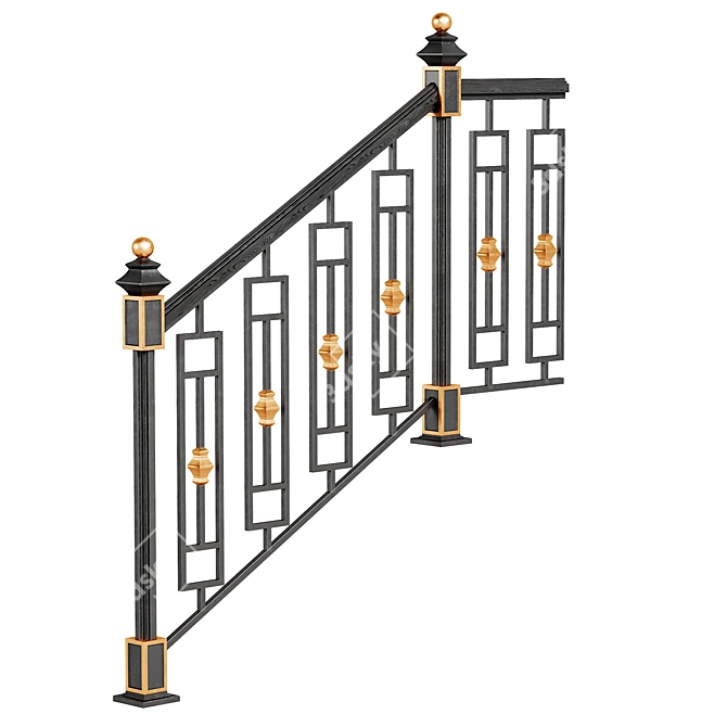 Safety Handrail Stair XFrom:Yes 3D model image 2