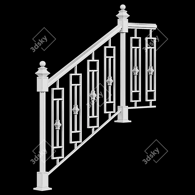 Safety Handrail Stair XFrom:Yes 3D model image 5