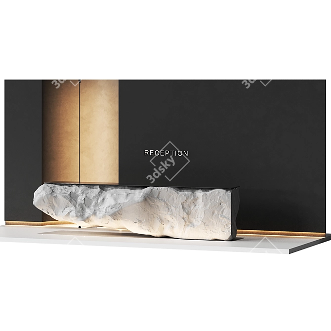 Natural Rock Reception Desk Set 3D model image 3