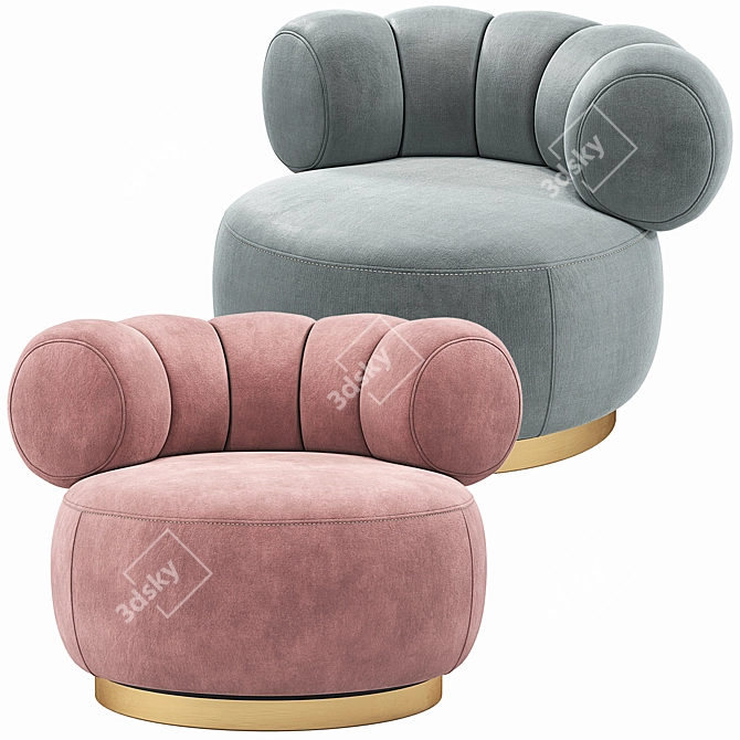 Luxury Eichholtz Design Swivel Chair 3D model image 2