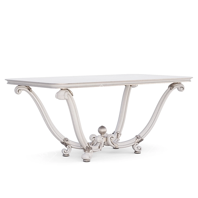 Handcrafted Dining Table, Customizable Finish 3D model image 3