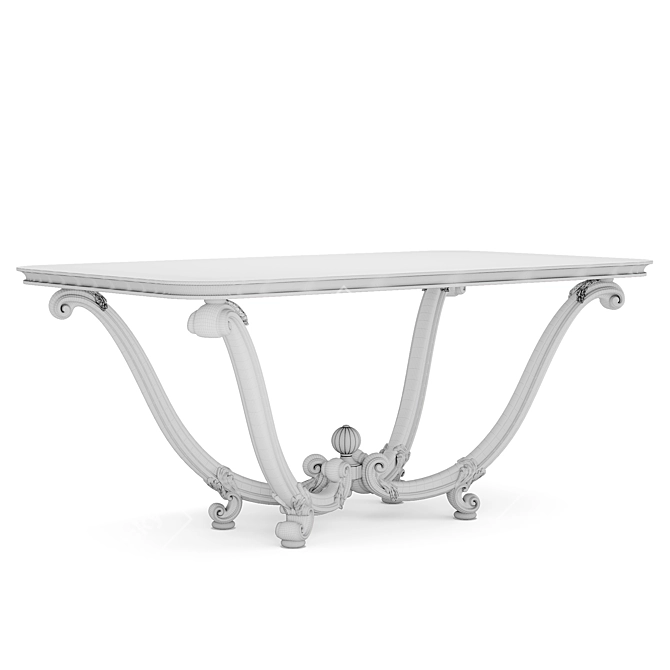 Handcrafted Dining Table, Customizable Finish 3D model image 4