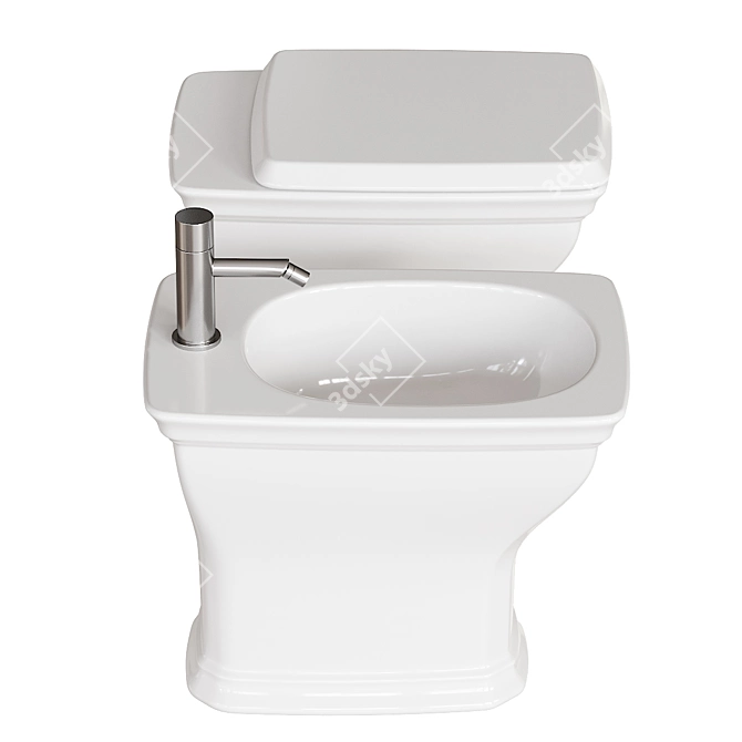 Civitas Ceramic Bathroom Set 3D model image 2