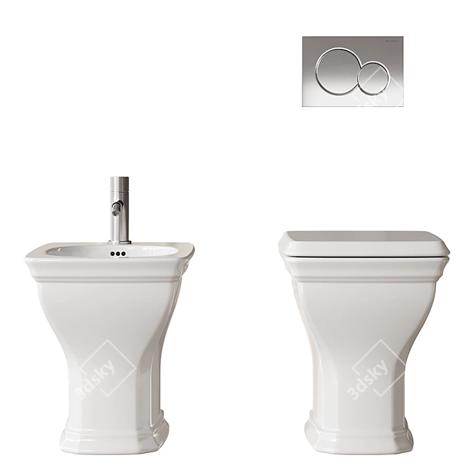 Civitas Ceramic Bathroom Set 3D model image 4