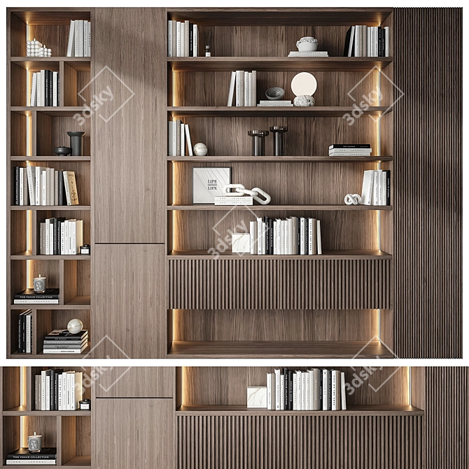 Industrial Style Bookcase with XForm 3D model image 1