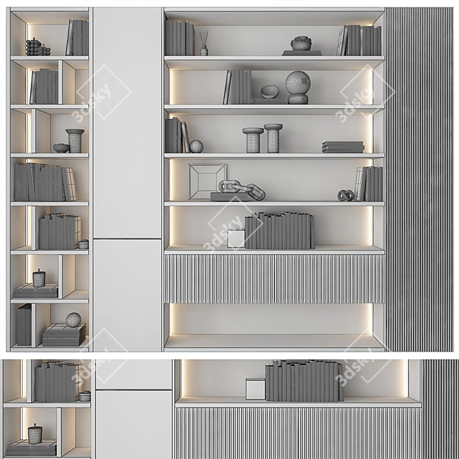 Industrial Style Bookcase with XForm 3D model image 6