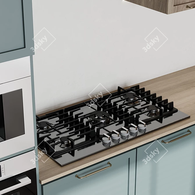 Modern Bosch Kitchen Set Gray 3D model image 3