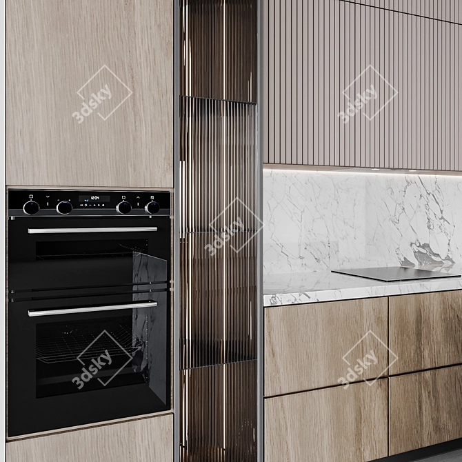 Adjustable Modern Kitchen 307 3D model image 5