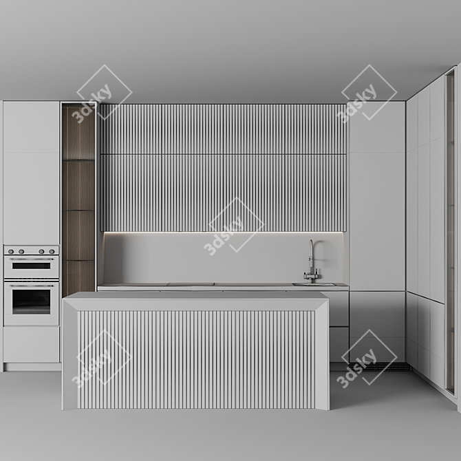 Adjustable Modern Kitchen 307 3D model image 7