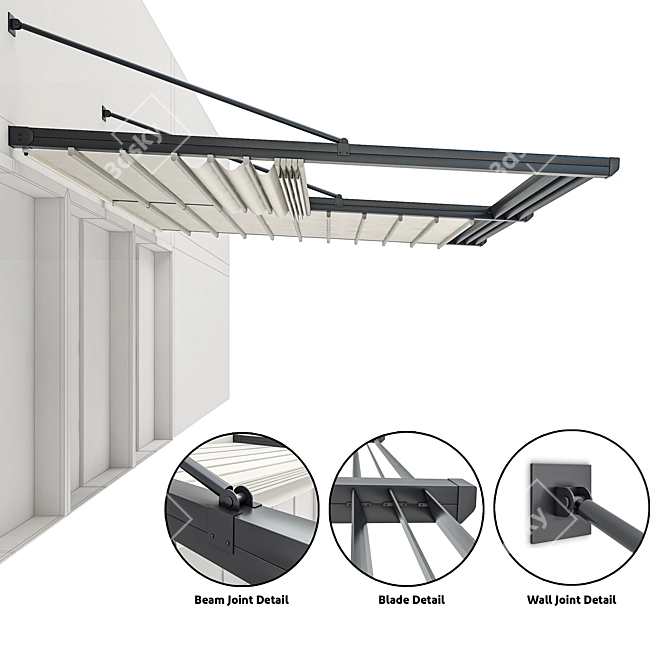 Exterior Door & Window Sunshade 3D model image 1