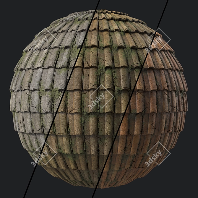 Concrete Roofing Material 4k Texture 3D model image 1