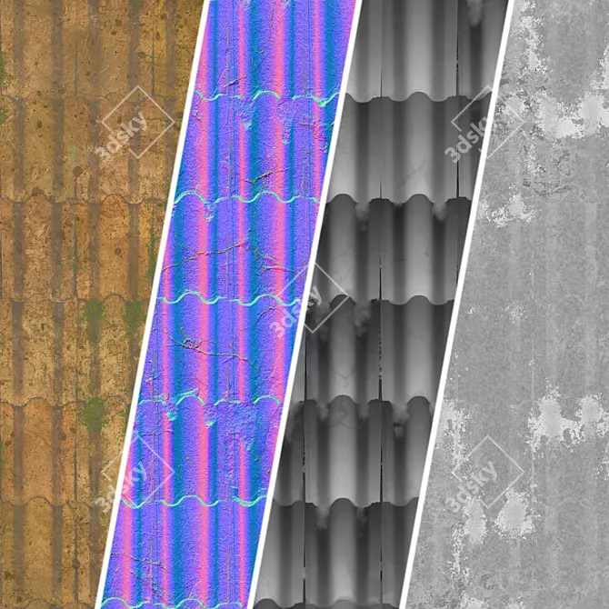 Concrete Roofing Sbsar Texture 4k 3D model image 5