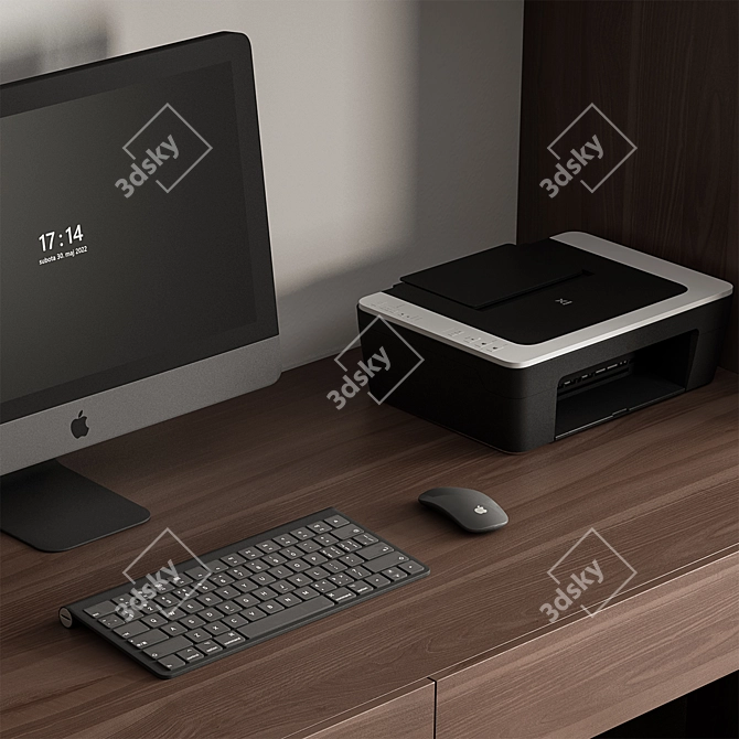 Modern Home Office Furniture Set 3D model image 5