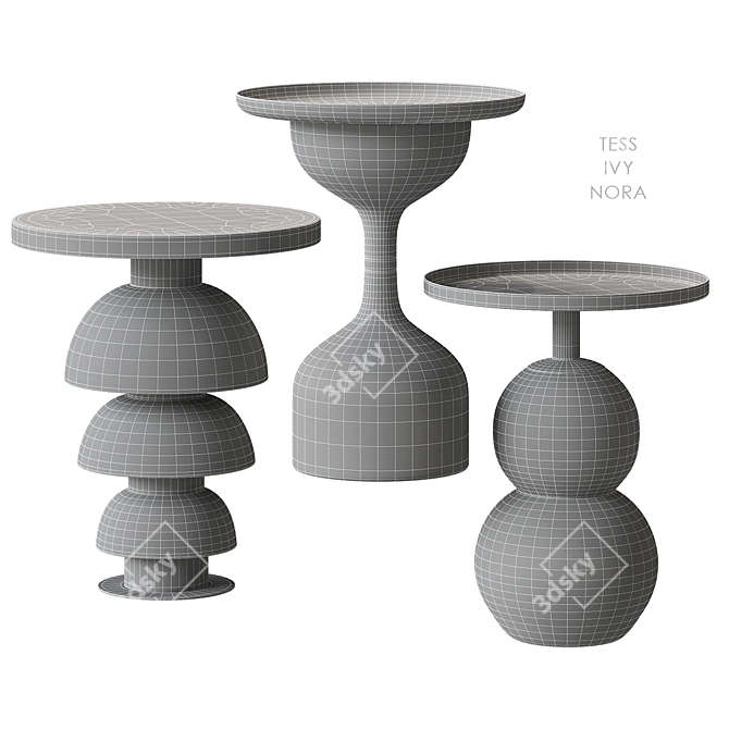 LEITMOTIV Metal Side Tables Set 3D model image 5