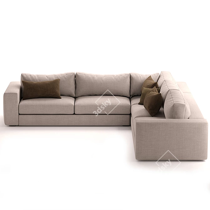 Modern Low Profile Corner Sectional 3D model image 4