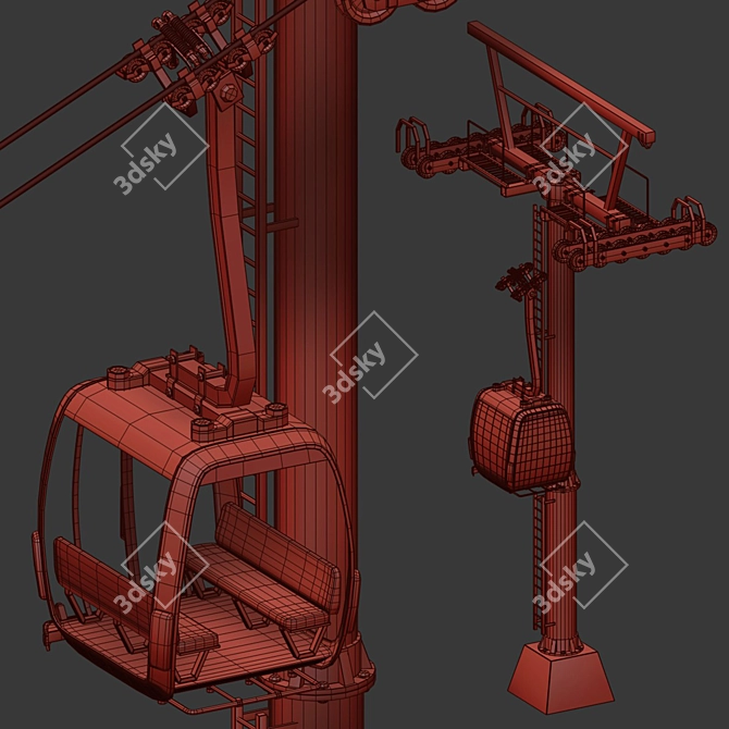 Mountain Cable Car Ride 3D model image 4