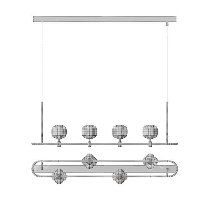 Glass Dome Pendant Light Fixture 3D model image 4