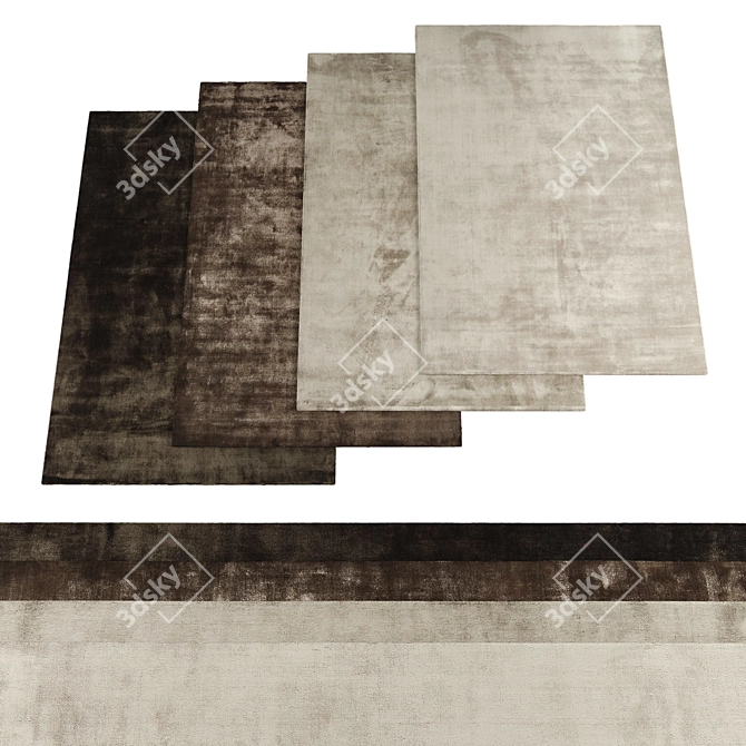 High-Res 5-Piece Rug Set 3D model image 1