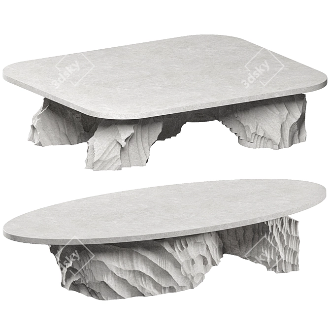 Custom Stone Table Setting, High-Poly Corona5 3D model image 1