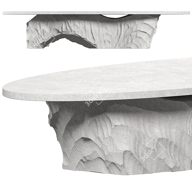 Custom Stone Table Setting, High-Poly Corona5 3D model image 2