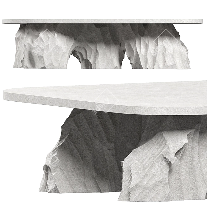 Custom Stone Table Setting, High-Poly Corona5 3D model image 3