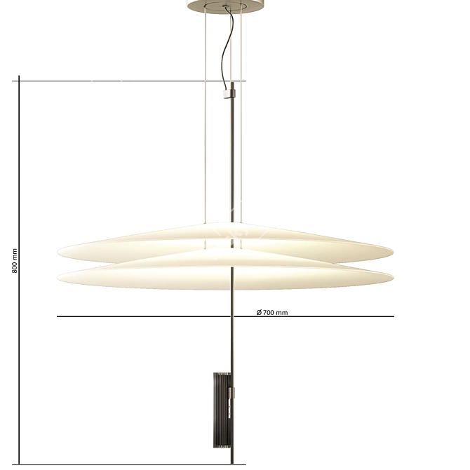 Modern Flamingo Suspension Lamp 3D model image 6